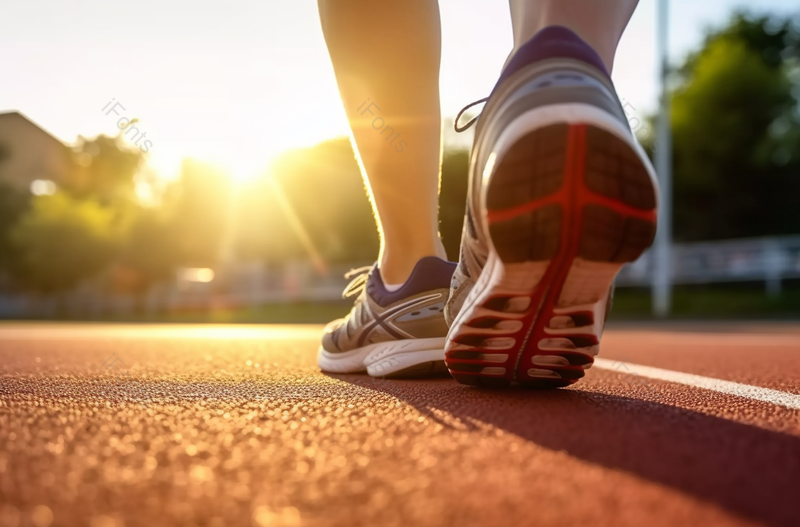 红色运动场地跑道上运动鞋跑步的双脚拍摄照片,高清,摄影图,摄影图片,图片大全,摄影图免费下载